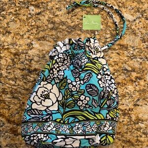 Vera Bradley Blue and Green Floral Drawstring insulated Bag. NEW WITH TAGS!